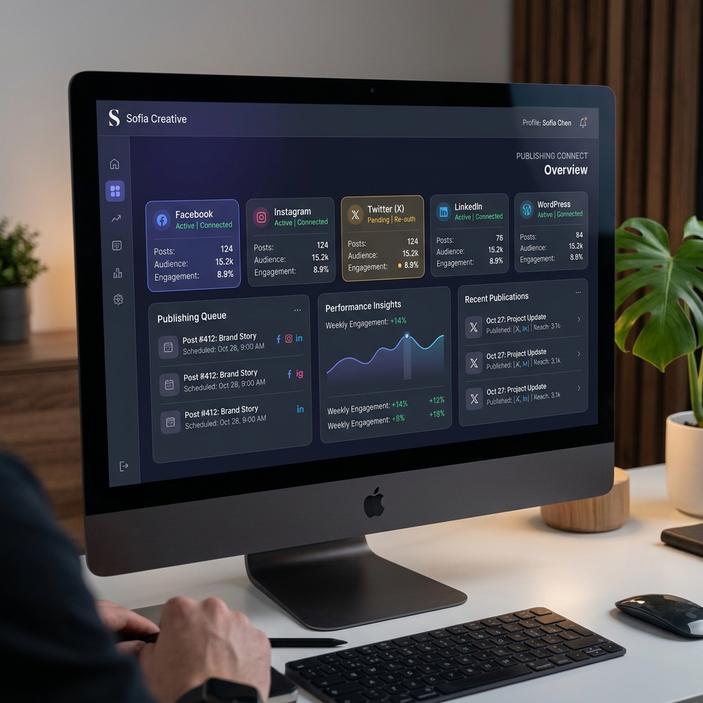 Dashboard quản lý kết nối Publishing